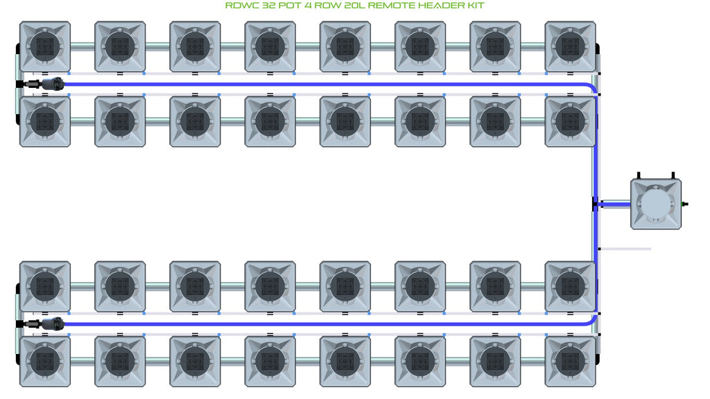 ALIEN Hydroponics RDWC 32 Pot 4 Row 20L Remote Header Kit product image 1
