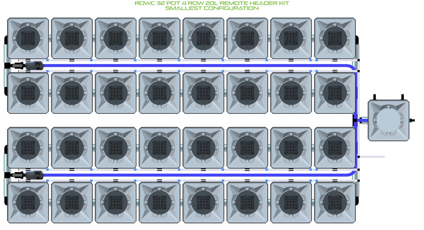 ALIEN Hydroponics RDWC 32 Pot 4 Row 20L Remote Header Kit product image 3