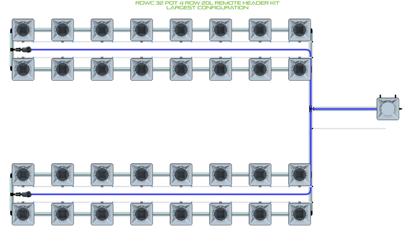 ALIEN Hydroponics RDWC 32 Pot 4 Row 20L Remote Header Kit product image 4