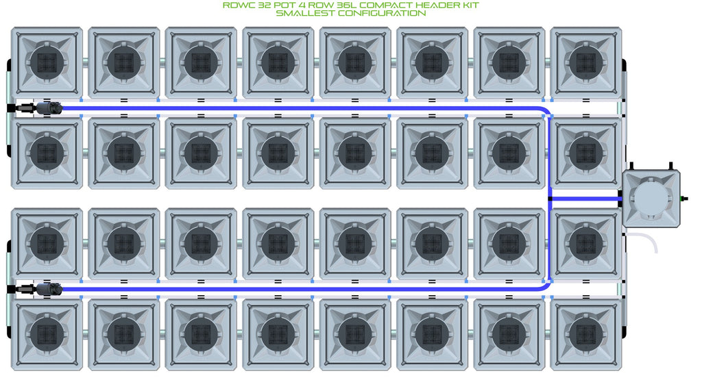 ALIEN Hydroponics RDWC 32 Pot 4 Row 36L Compact Header Kit product image 3