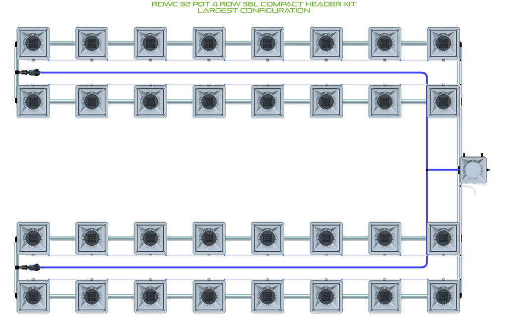 ALIEN Hydroponics RDWC 32 Pot 4 Row 36L Compact Header Kit product image 4