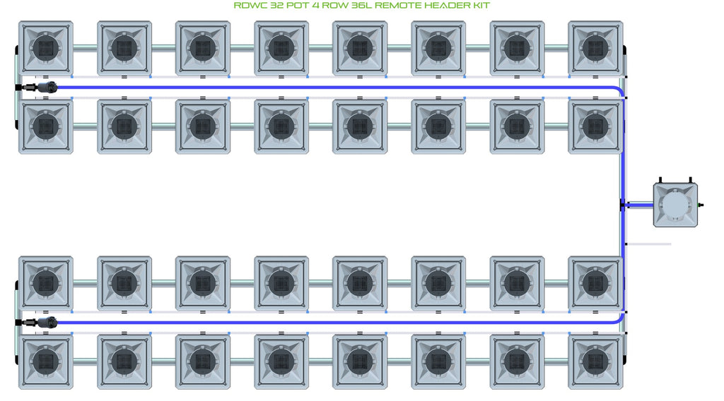 ALIEN Hydroponics RDWC 32 Pot 4 Row 36L Remote Header Kit product image 1