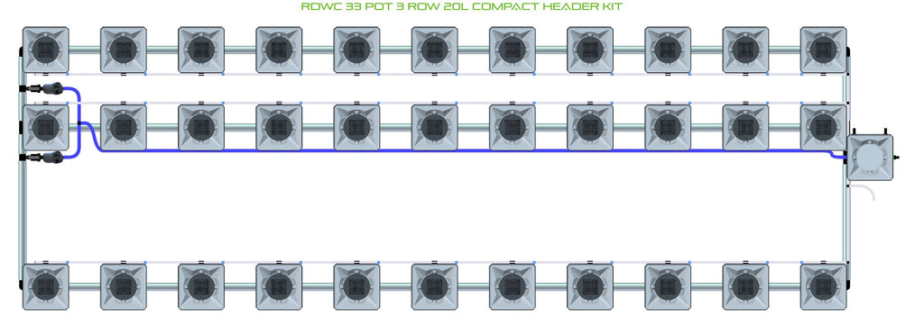 ALIEN Hydroponics RDWC 33 Pot 3 Row 20L Compact Header Kit product image 2
