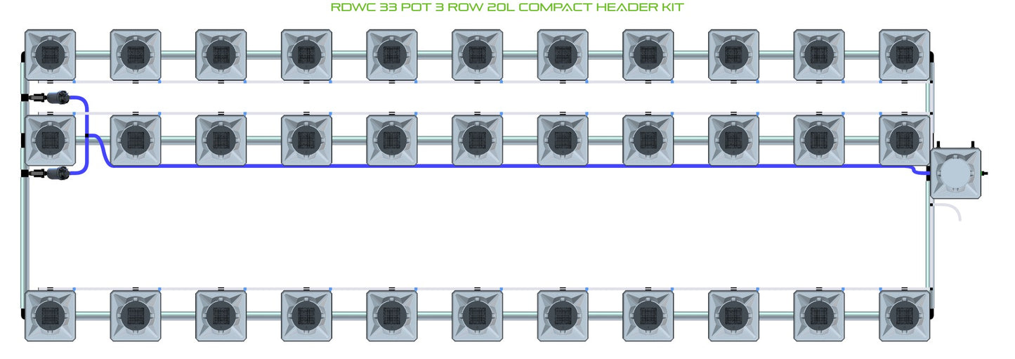 ALIEN Hydroponics RDWC 33 Pot 3 Row 20L Compact Header Kit product image 2