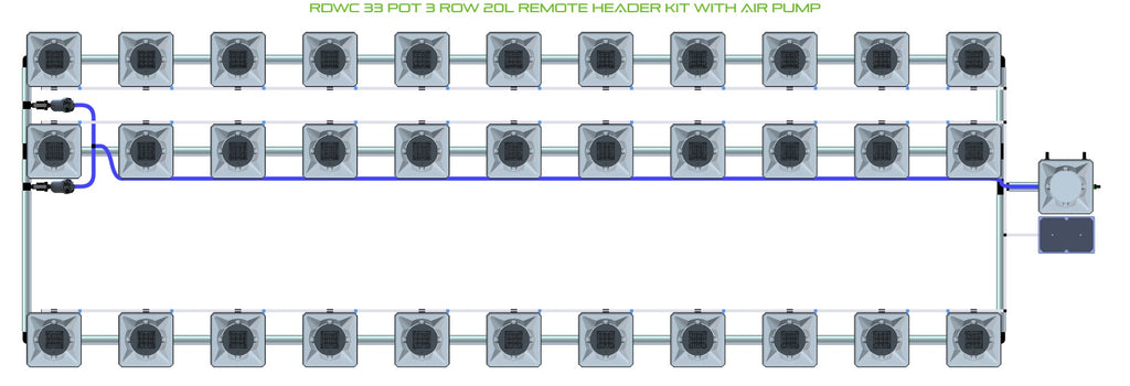 ALIEN Hydroponics RDWC 33 Pot 3 Row 20L Remote Header Kit with Air Pump product image 2