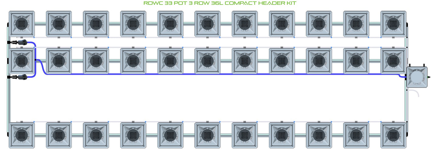ALIEN Hydroponics RDWC 33 Pot 3 Row 36L Compact Header Kit product image 2