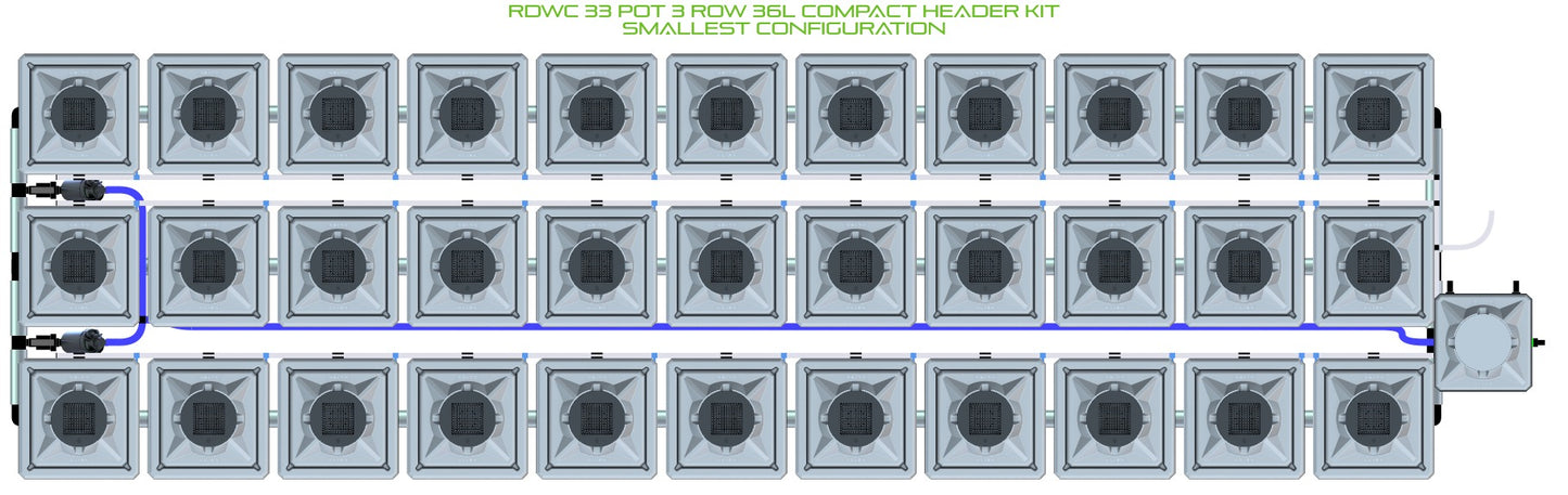 ALIEN Hydroponics RDWC 33 Pot 3 Row 36L Compact Header Kit product image 3