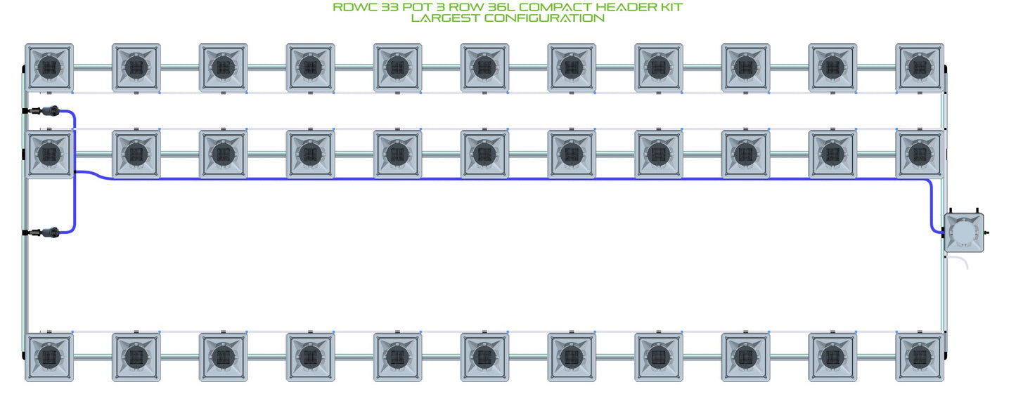 ALIEN Hydroponics RDWC 33 Pot 3 Row 36L Compact Header Kit product image 4