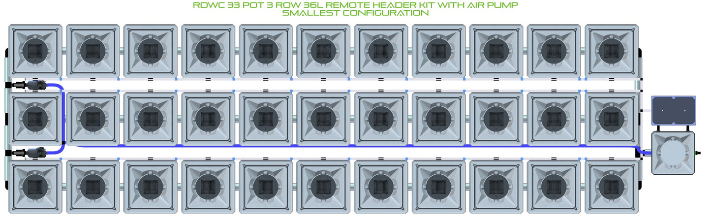 ALIEN Hydroponics RDWC 33 Pot 3 Row 36L Remote Header Kit with Air Pump product image 3