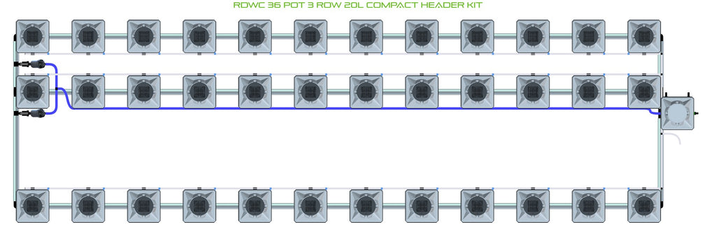 ALIEN Hydroponics RDWC 36 Pot 3 Row 20L Compact Header Kit product image 2