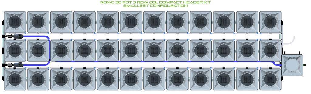 ALIEN Hydroponics RDWC 36 Pot 3 Row 20L Compact Header Kit product image 3