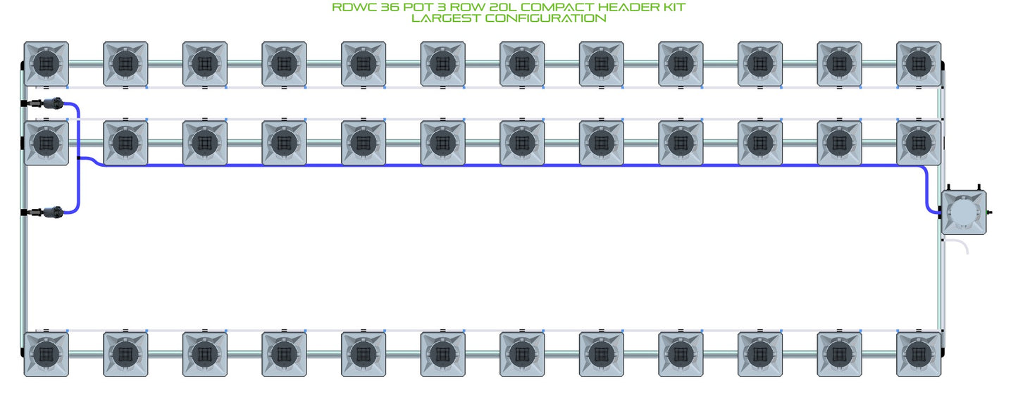ALIEN Hydroponics RDWC 36 Pot 3 Row 20L Compact Header Kit product image 4