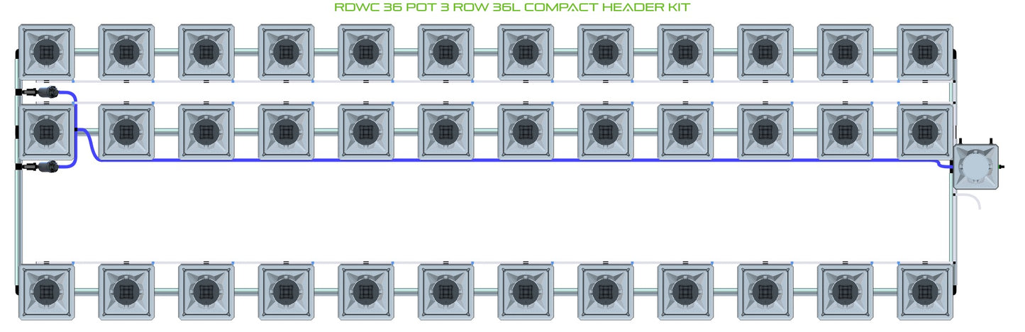 ALIEN Hydroponics RDWC 36 Pot 3 Row 36L Compact Header Kit product image 2