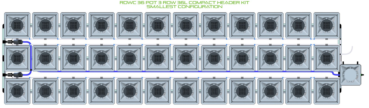 ALIEN Hydroponics RDWC 36 Pot 3 Row 36L Compact Header Kit product image 3