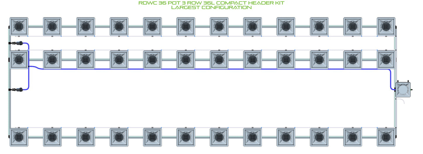 ALIEN Hydroponics RDWC 36 Pot 3 Row 36L Compact Header Kit product image 4