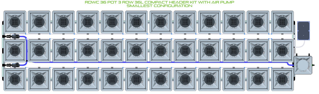 ALIEN Hydroponics RDWC 36 Pot 3 Row 36L Compact Header Kit with Air Pump product image 3