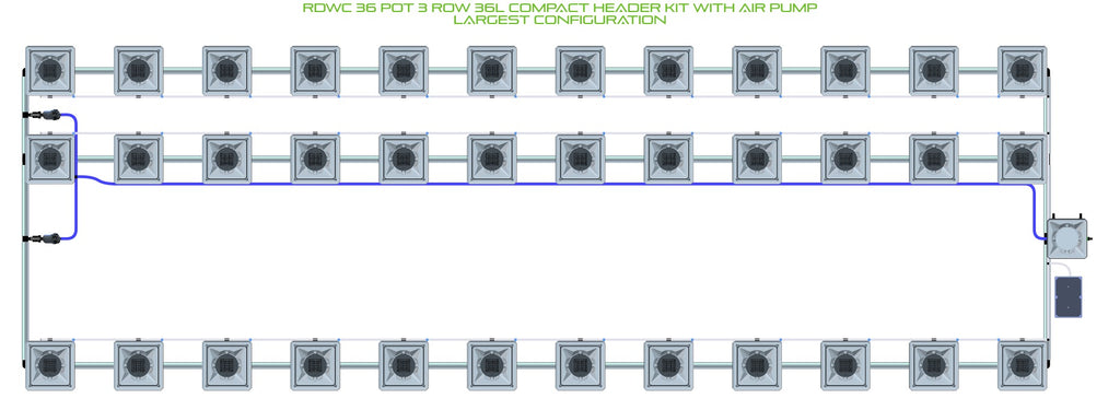 ALIEN Hydroponics RDWC 36 Pot 3 Row 36L Compact Header Kit with Air Pump product image 4