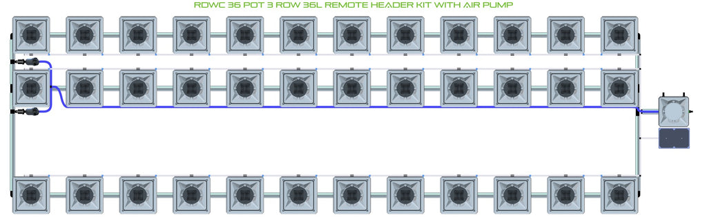 ALIEN Hydroponics RDWC 36 Pot 3 Row 36L Remote Header Kit with Air Pump product image 2