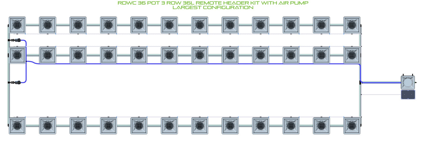 ALIEN Hydroponics RDWC 36 Pot 3 Row 36L Remote Header Kit with Air Pump product image 4