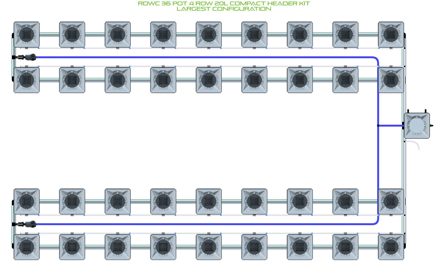 ALIEN Hydroponics RDWC 36 Pot 4 Row 20L Compact Header Kit product image 4