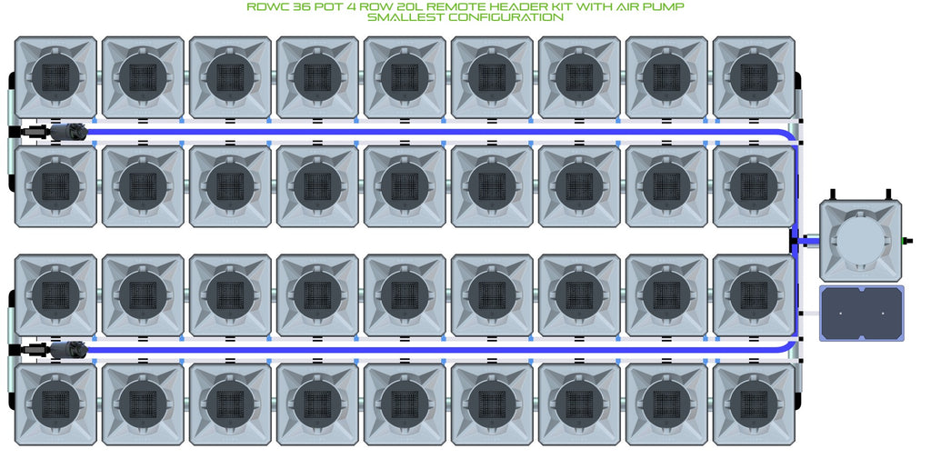 ALIEN Hydroponics RDWC 36 Pot 4 Row 20L Remote Header Kit with Air Pump product image 3