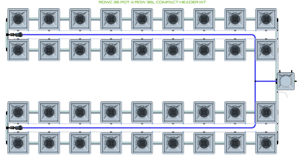 ALIEN Hydroponics RDWC 36 Pot 4 Row 36L Compact Header Kit product image 1