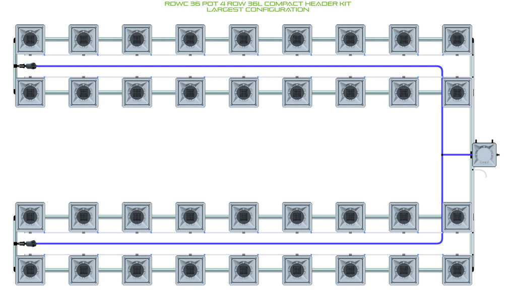 ALIEN Hydroponics RDWC 36 Pot 4 Row 36L Compact Header Kit product image 4