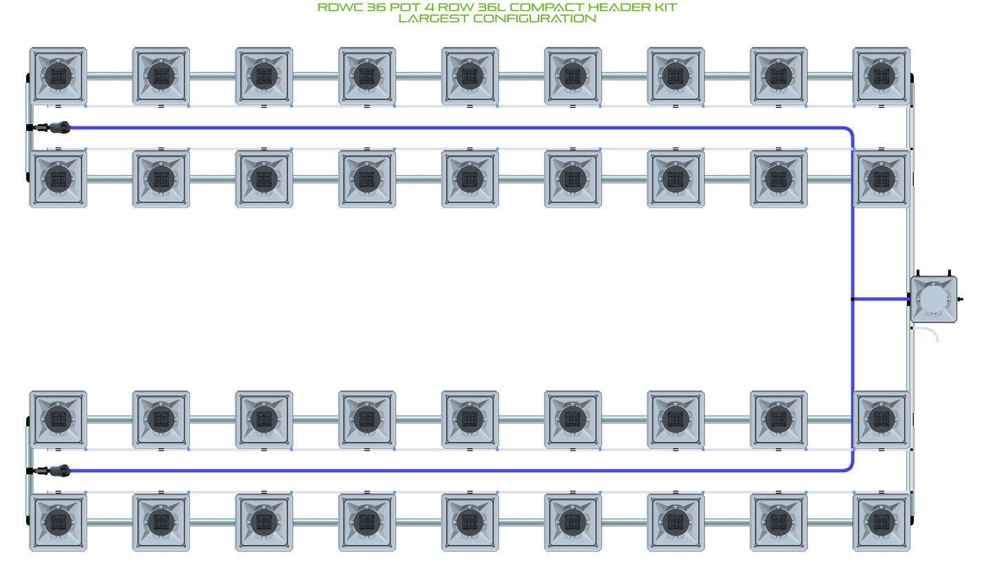 ALIEN Hydroponics RDWC 36 Pot 4 Row 36L Compact Header Kit product image 4