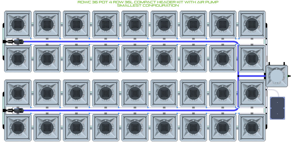 ALIEN Hydroponics RDWC 36 Pot 4 Row 36L Compact Header Kit with Air Pump product image 3