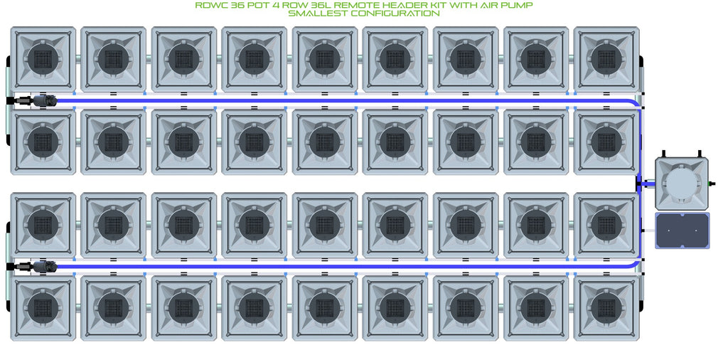 ALIEN Hydroponics RDWC 36 Pot 4 Row 36L Remote Header Kit with Air Pump product image 3