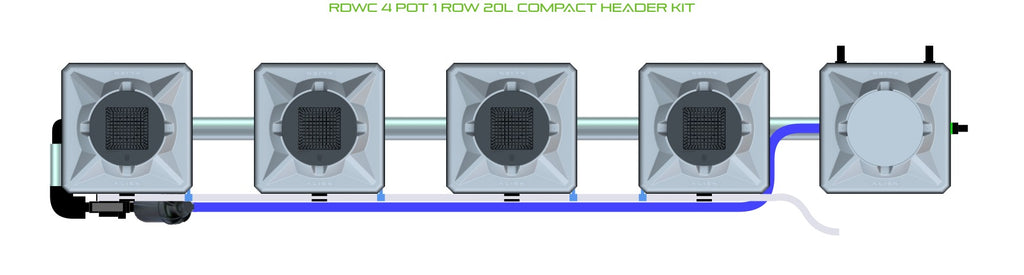 ALIEN Hydroponics RDWC 4 Pot 1 Row 20L Compact Header Kit product image 2
