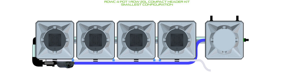 ALIEN Hydroponics RDWC 4 Pot 1 Row 20L Compact Header Kit product image 3
