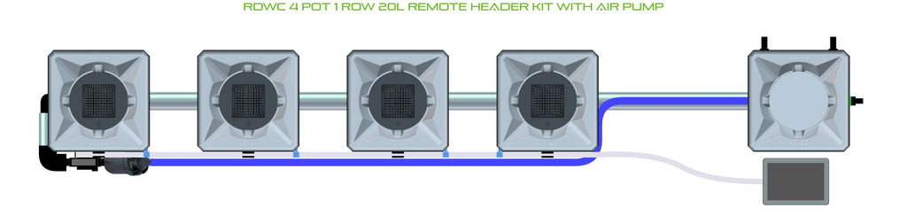ALIEN Hydroponics RDWC 4 Pot 1 Row 20L Remote Header Kit with Air Pump product image 2