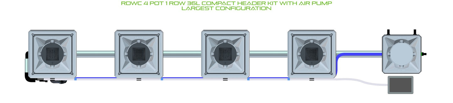ALIEN Hydroponics RDWC 4 Pot 1 Row 36L Compact Header Kit with Air Pump product image 4