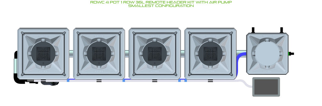ALIEN Hydroponics RDWC 4 Pot 1 Row 36L Remote Header Kit with Air Pump product image 3