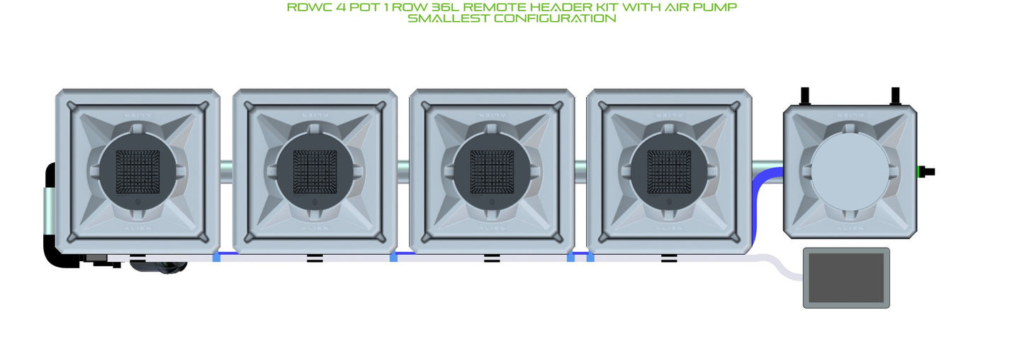 ALIEN Hydroponics RDWC 4 Pot 1 Row 36L Remote Header Kit with Air Pump product image 3