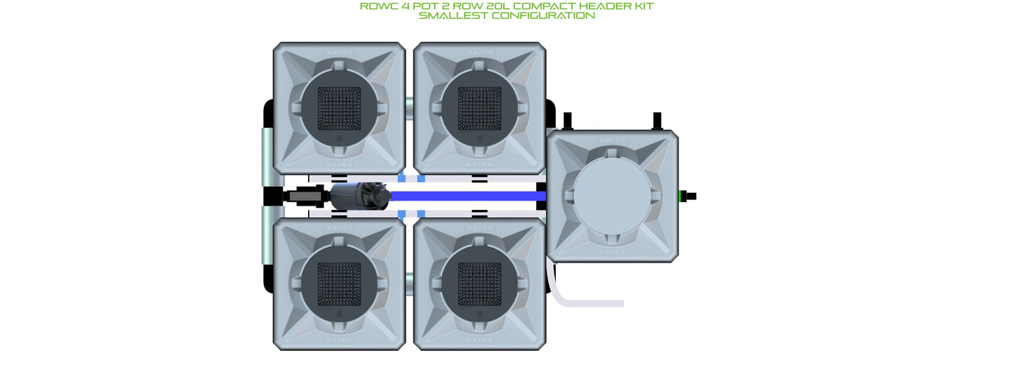 ALIEN Hydroponics RDWC 4 Pot 2 Row 20L Compact Header Kit product image 3