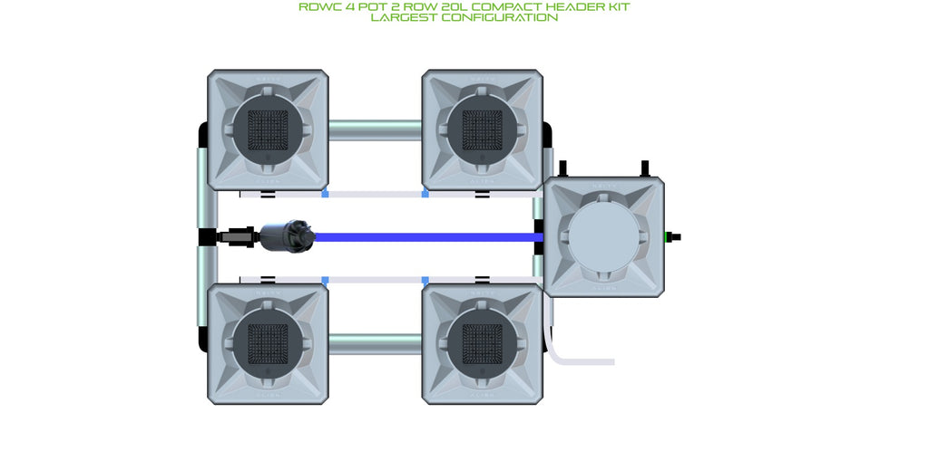 ALIEN Hydroponics RDWC 4 Pot 2 Row 20L Compact Header Kit product image 4
