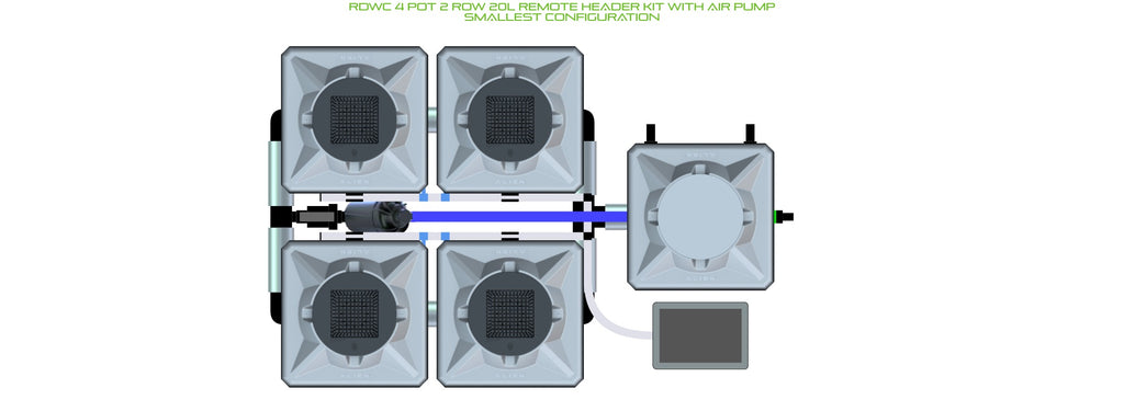 ALIEN Hydroponics RDWC 4 Pot 2 Row 20L Remote Header Kit with Air Pump product image 3