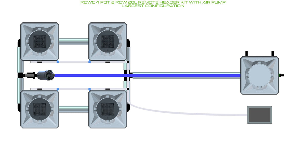 ALIEN Hydroponics RDWC 4 Pot 2 Row 20L Remote Header Kit with Air Pump product image 4