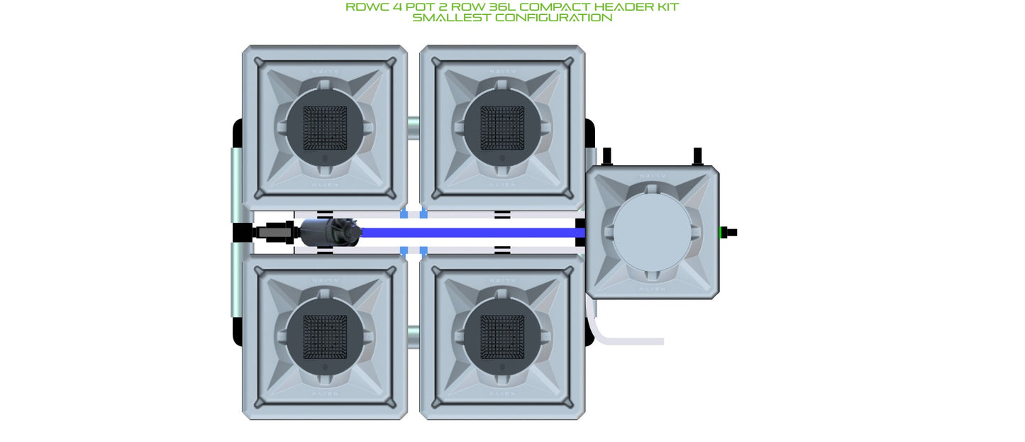 ALIEN Hydroponics RDWC 4 Pot 2 Row 36L Compact Header Kit product image 3