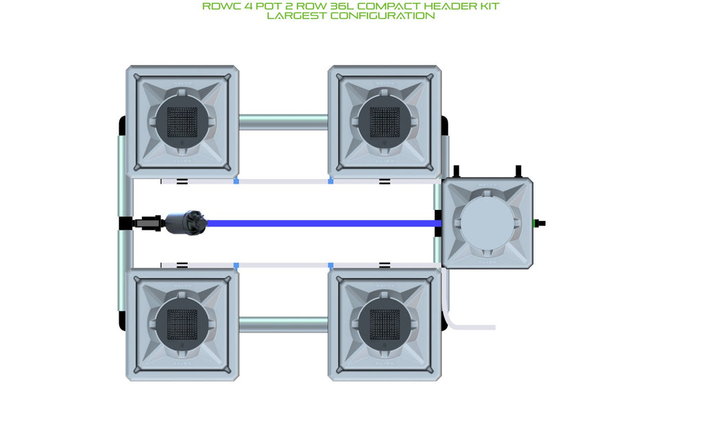 ALIEN Hydroponics RDWC 4 Pot 2 Row 36L Compact Header Kit product image 4