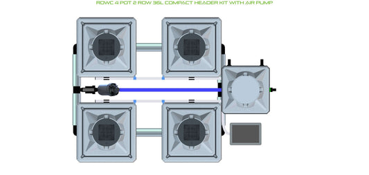 ALIEN Hydroponics RDWC 4 Pot 2 Row 36L Compact Header Kit with Air Pump product image 1