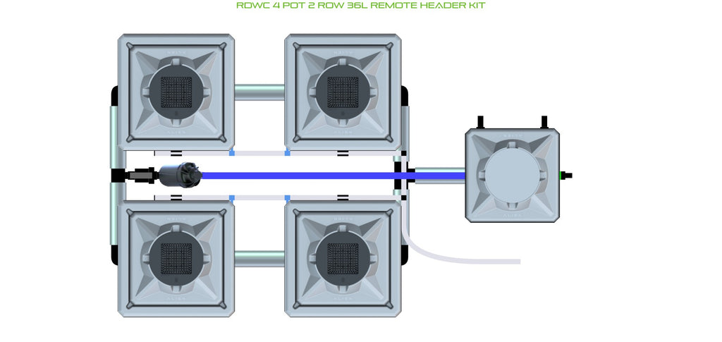 ALIEN Hydroponics RDWC 4 Pot 2 Row 36L Remote Header Kit product image 1