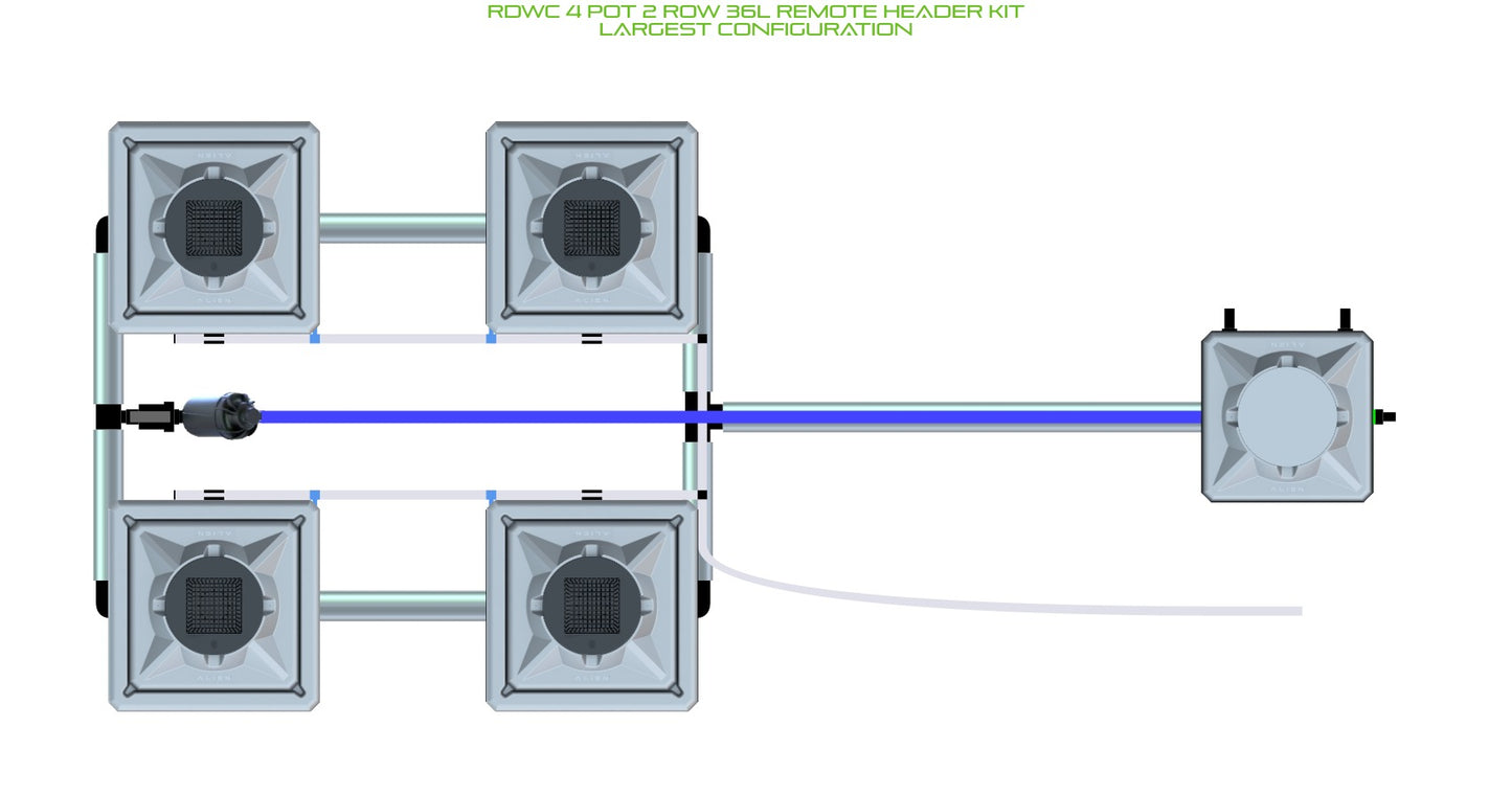 ALIEN Hydroponics RDWC 4 Pot 2 Row 36L Remote Header Kit product image 4