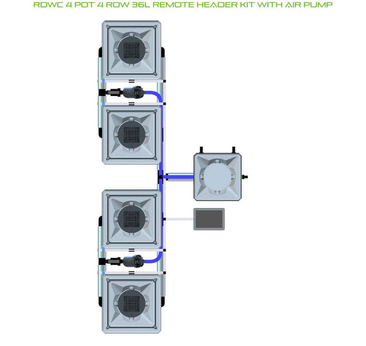 ALIEN Hydroponics RDWC 4 Pot 4 Row 36L Remote Header Kit with Air Pump product image 1