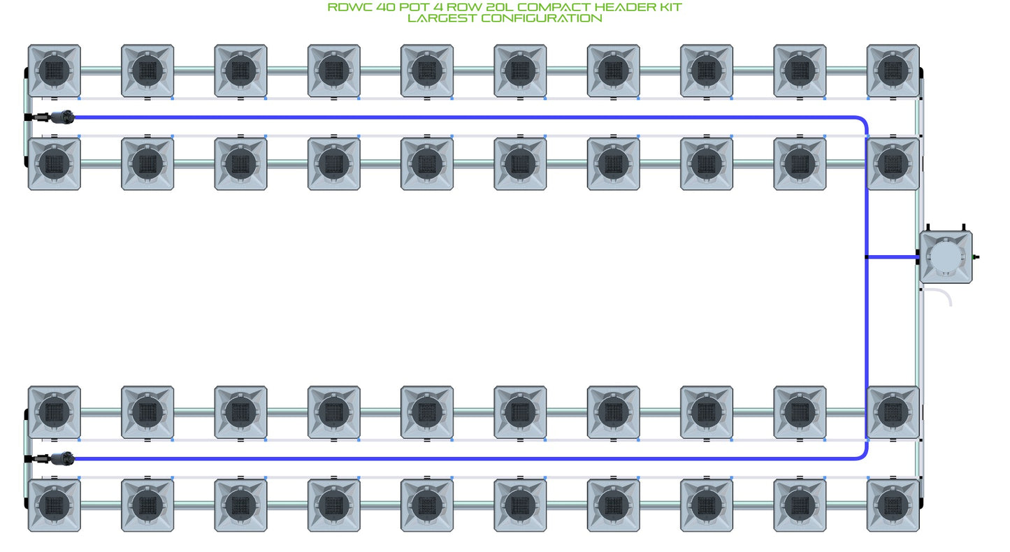 ALIEN Hydroponics RDWC 40 Pot 4 Row 20L Compact Header Kit product image 4