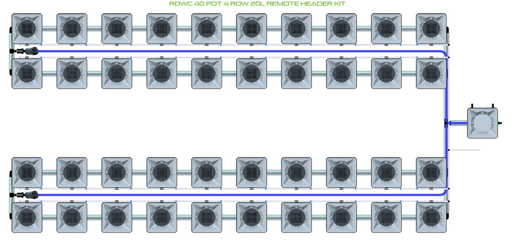 ALIEN Hydroponics RDWC 40 Pot 4 Row 20L Remote Header Kit product image 1