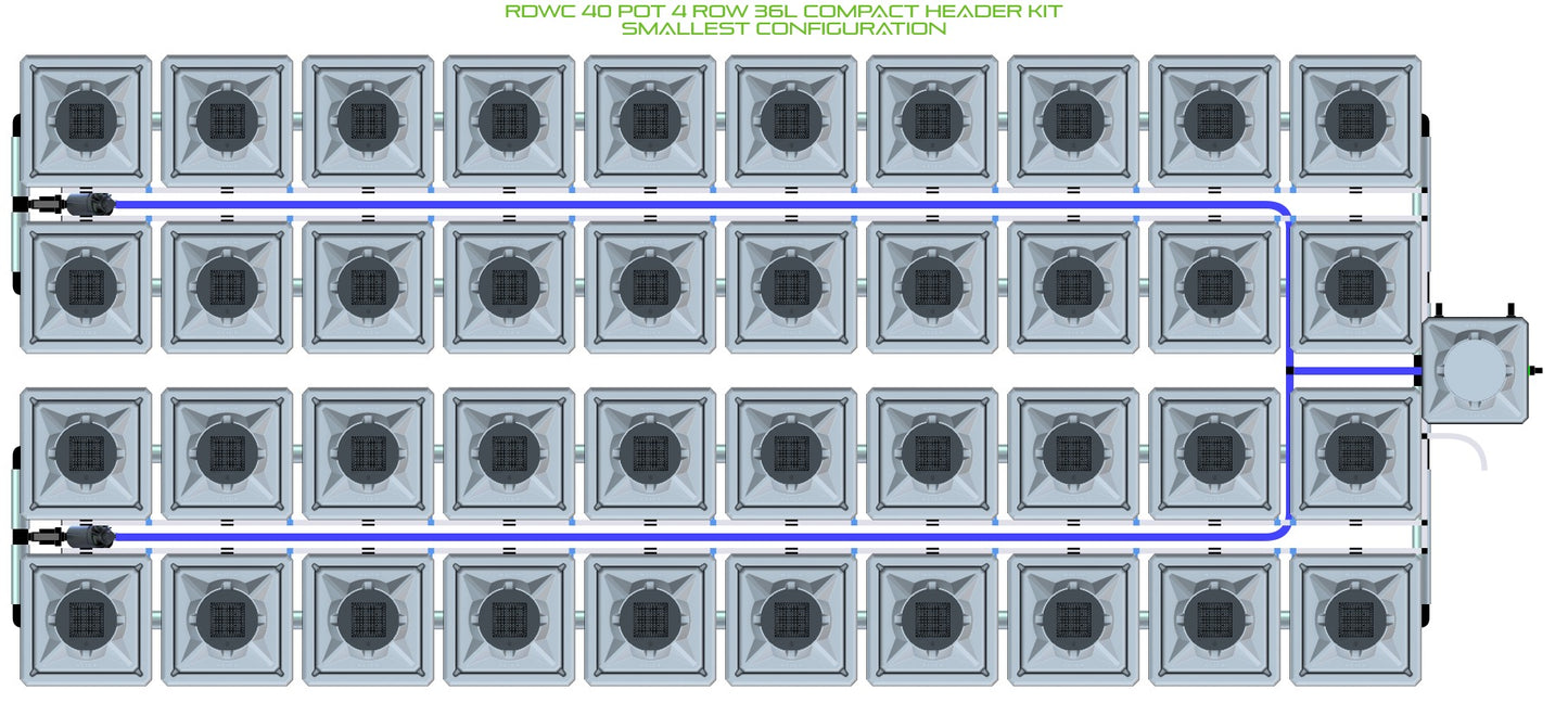 ALIEN Hydroponics RDWC 40 Pot 4 Row 36L Compact Header Kit product image 3