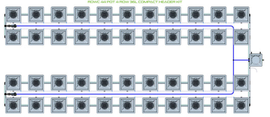 ALIEN Hydroponics RDWC 44 Pot 4 Row 36L Compact Header Kit product image 1